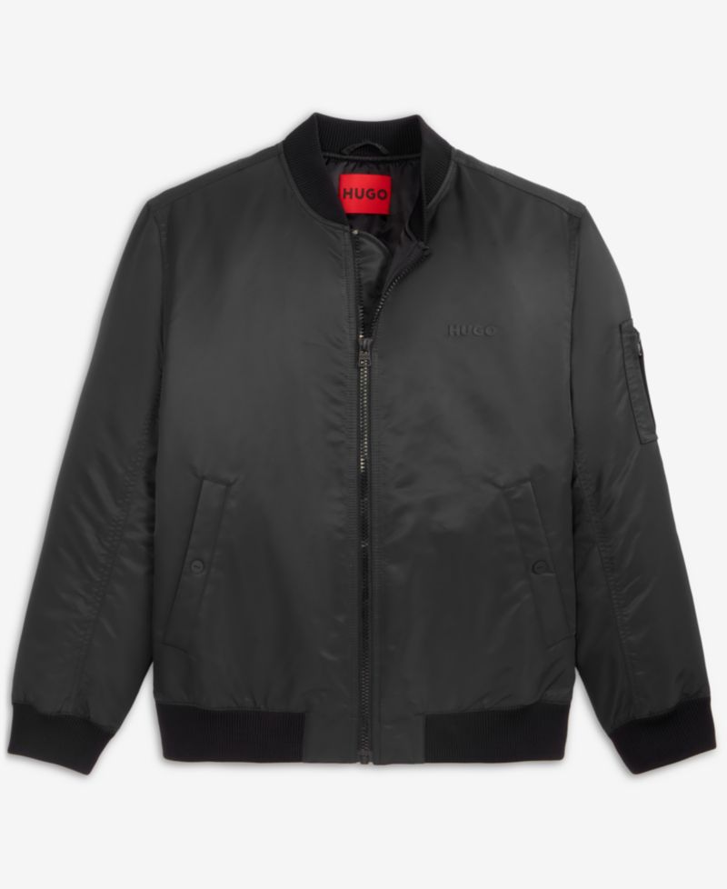 Men's Baken2435 Slim-Fit Satin Bomber Jacket