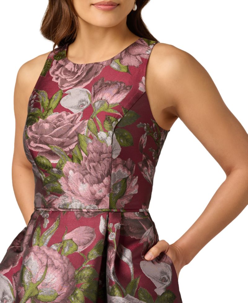 Women's Rose Garden Floral-Print A-Line Cocktail Dress