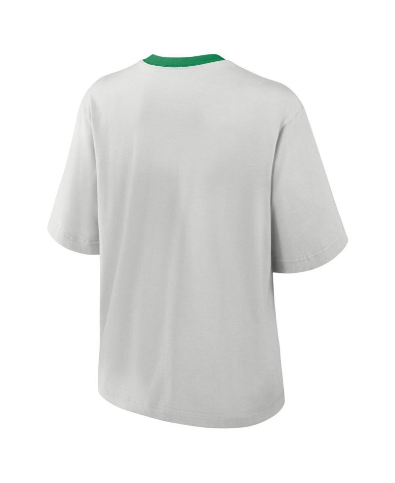 Women's Gray Oregon Ducks Legacy Arch Script Boxy T-Shirt