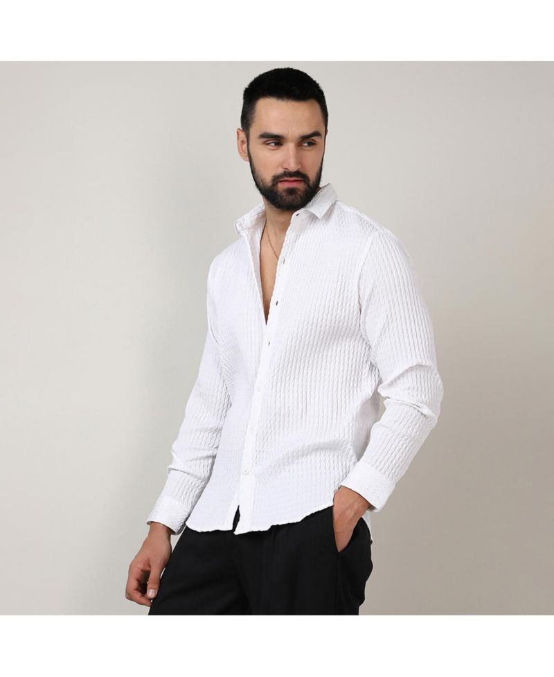 Men's Chalk White Twisted Crease Shirt