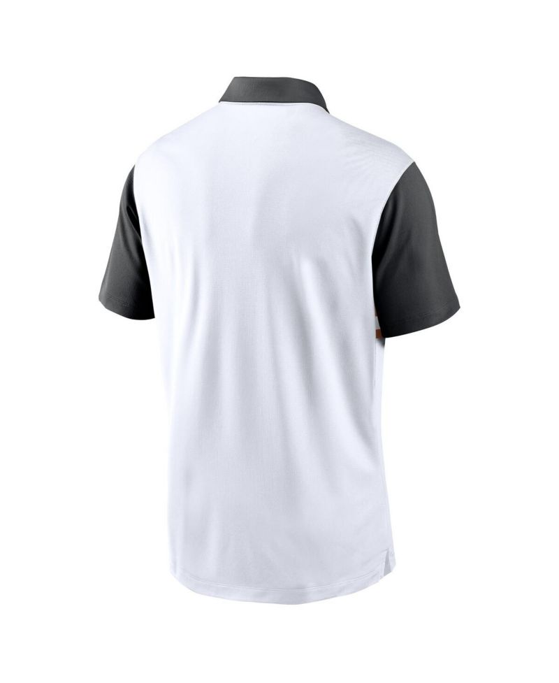 Men's White/Black Texas Longhorns Athletic Prep Alt Logo Vapor Performance Polo Shirt