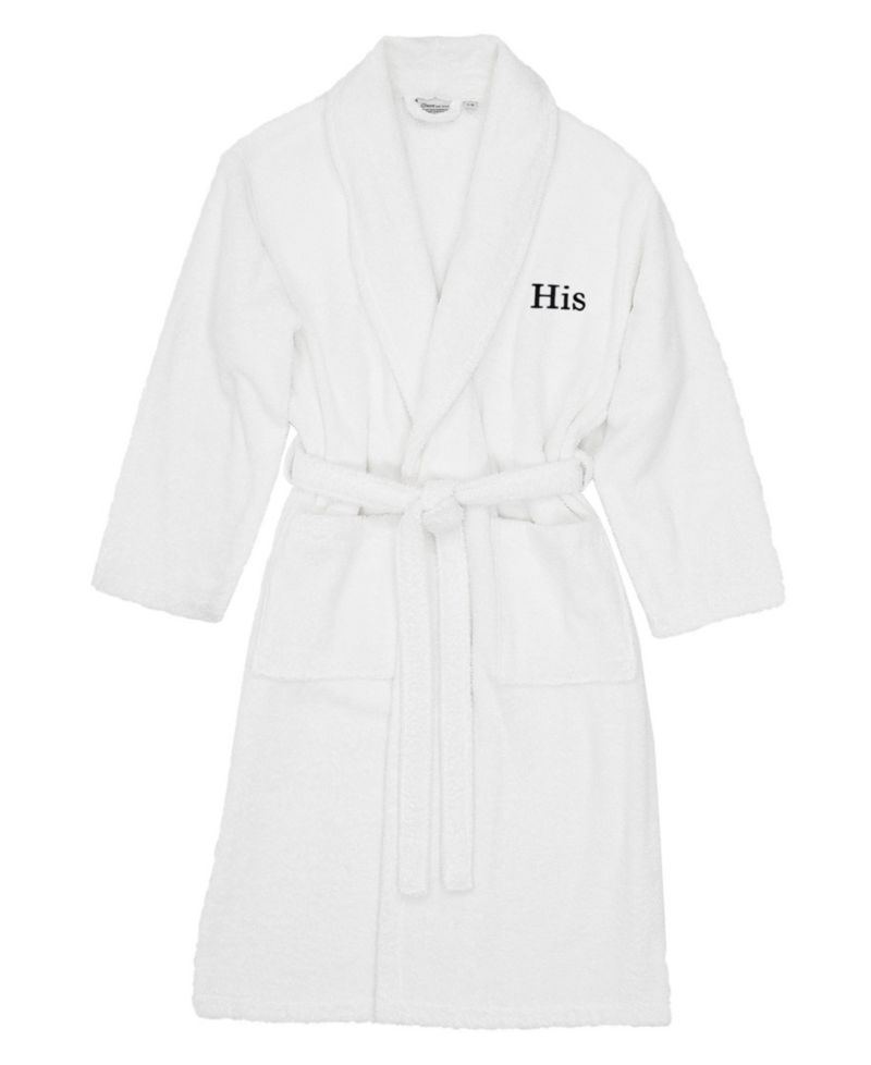 Bookman Font Turkish Cotton Embroidered His Terry Bathrobe