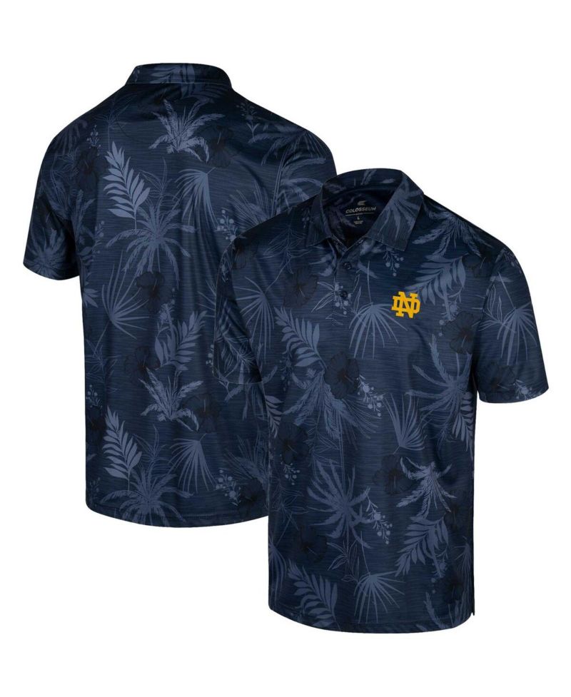 Men's Navy Notre Dame Fighting Irish Palms Team Polo Shirt