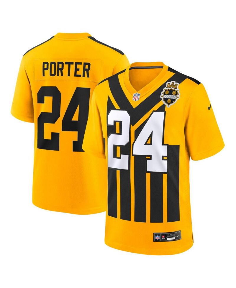 Big Boys and Girls Joey Porter Jr. Gold Pittsburgh Steelers Alternate 1933 Throwback Game Jersey
