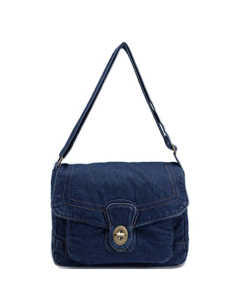 Luma Denim Flap Shoulder Bag Crossbody Purse Casual Blue Jean Handbag Adjustable Strap Everyday Small Medium Messenger Bag
