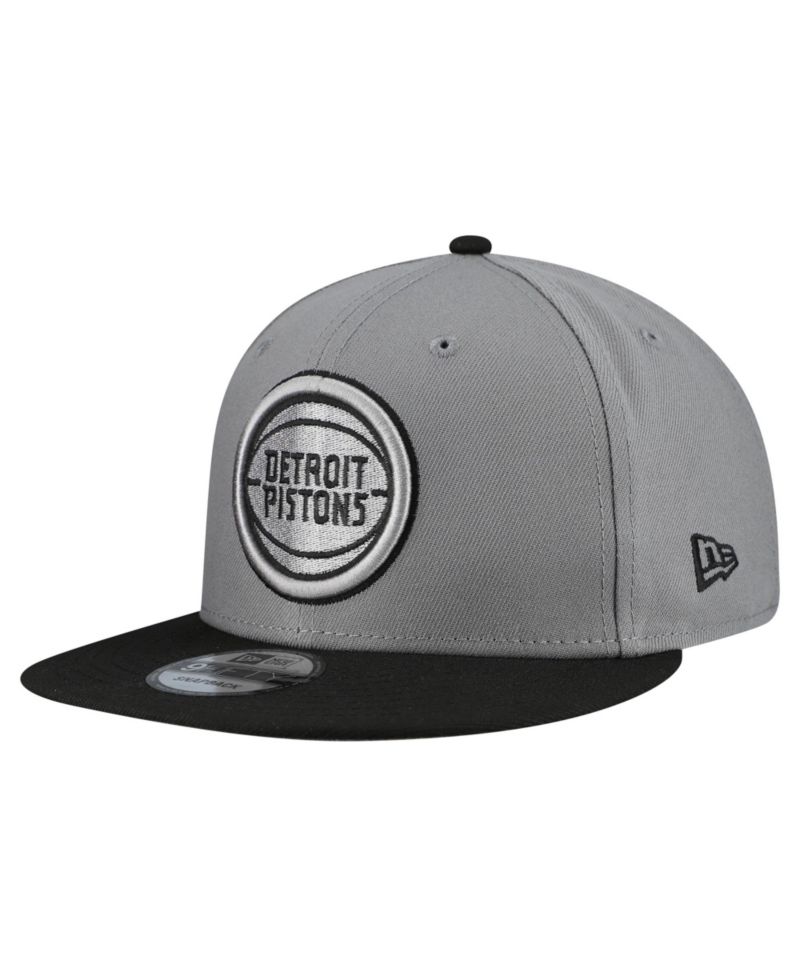 Men's Gray Detroit Pistons Core Logo Storm Gray Two-Tone 9FIFTY Snapback Hat