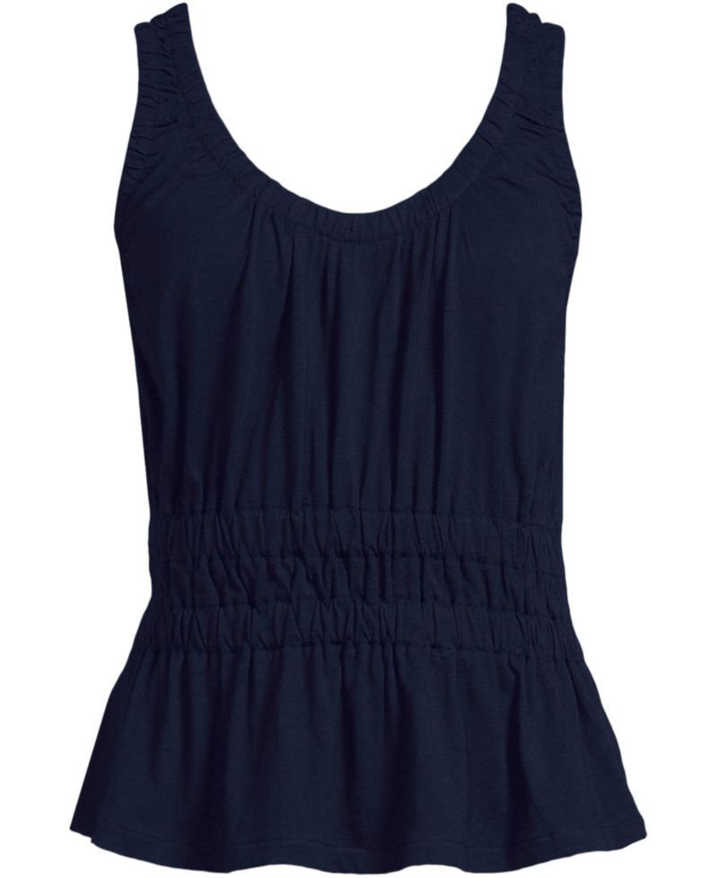 Plus Size Slub Rouched Tank Top