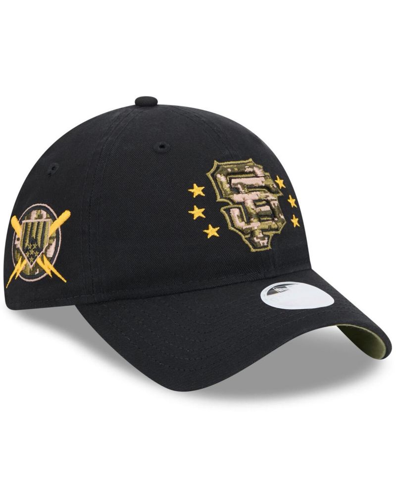 Women's Black San Francisco Giants 2024 Armed Forces Day 9TWENTY Adjustable Hat
