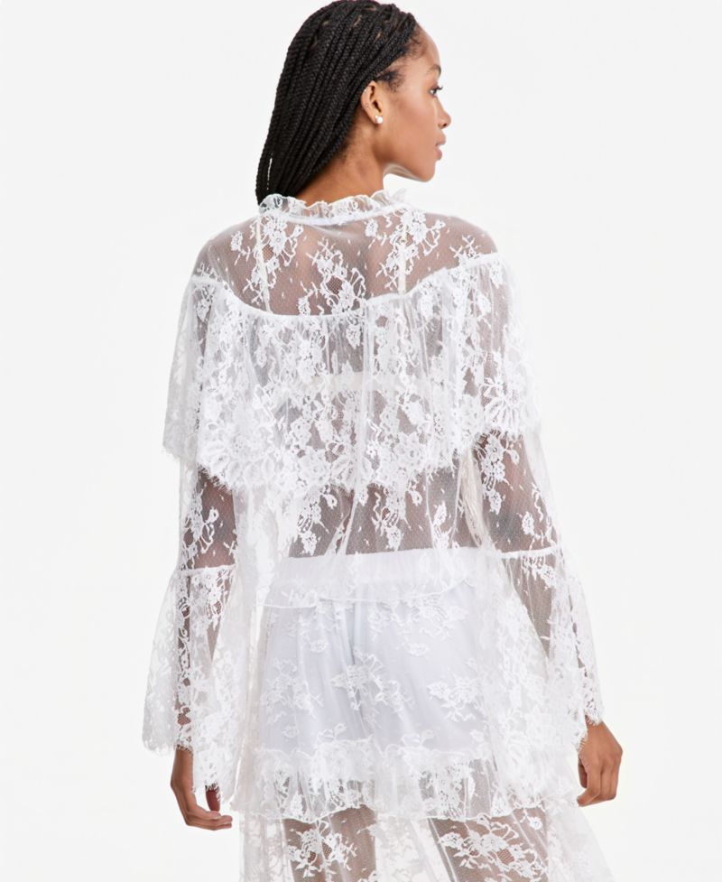 Women's Lace Bell-Sleeve Cape Blouse