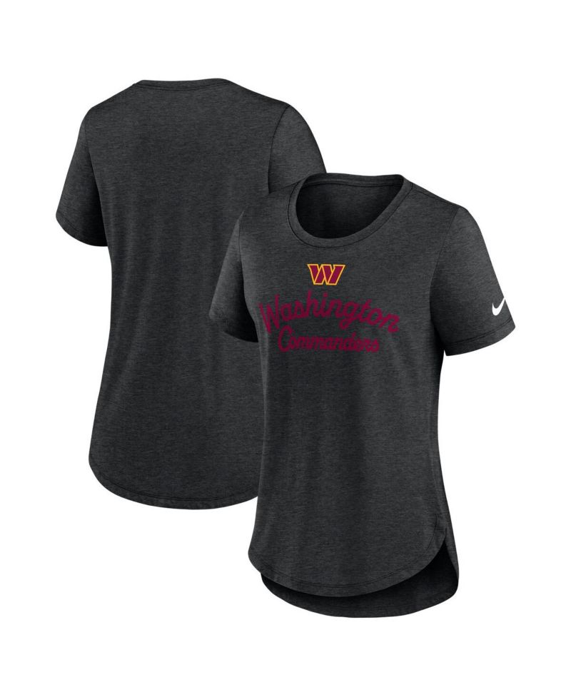 Women's Black Washington Commanders Script Tri-Blend T-Shirt