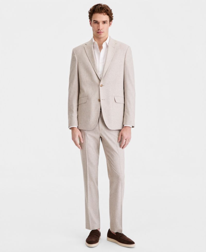 Men's Houndstooth Slim-Fit Techni-Cole Suit Separates Jacket