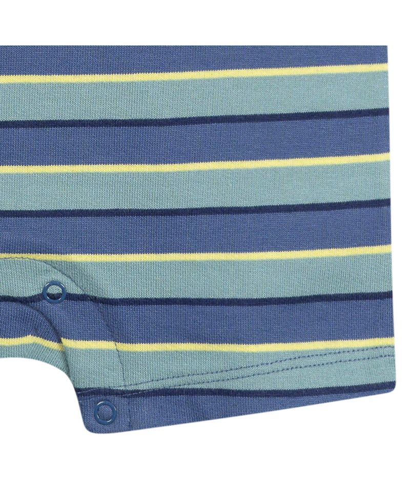 Baby Boys Collared Romper, Blue and Green.