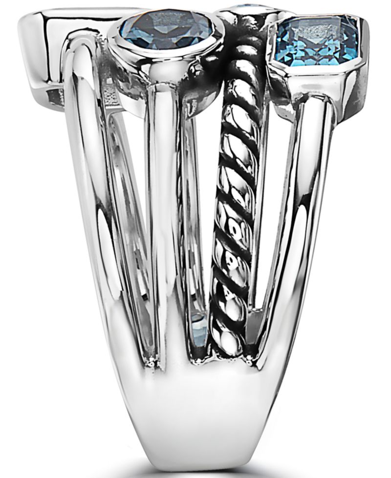 EFFY® London Blue Topaz Statement Ring (3-1/20 ct. t.w.) in Sterling Silver