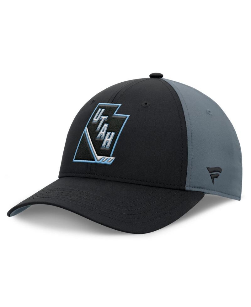 Men's Black/Charcoal Utah Mammoth Utah Badge Adjustable Hat