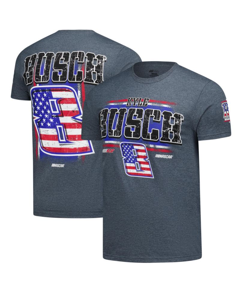 Men's Heather Gray Kyle Busch 3-Spot Lifestyle T-Shirt