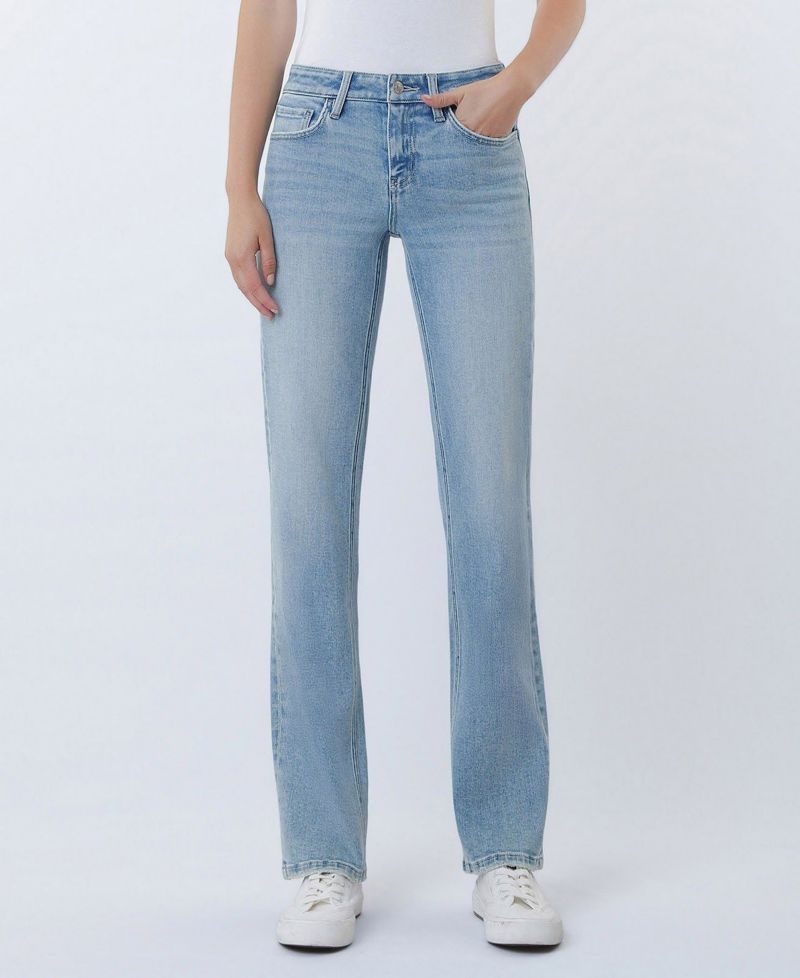 Women's Low Rise Straight Jeans With Tint