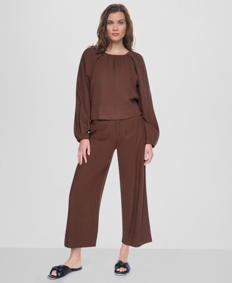 Women's High-Rise Cropped Wide-Leg Pants