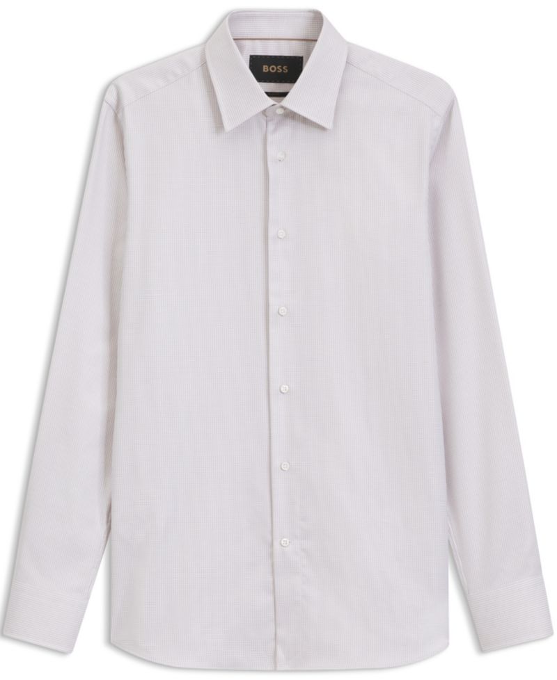 Men's Wrinkle-Resistant Cotton Slim-Fit Dress Shirt
