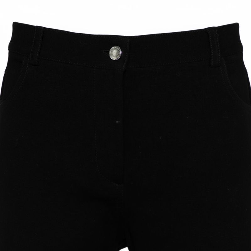 Women's Black Knit Zip Front Leggings