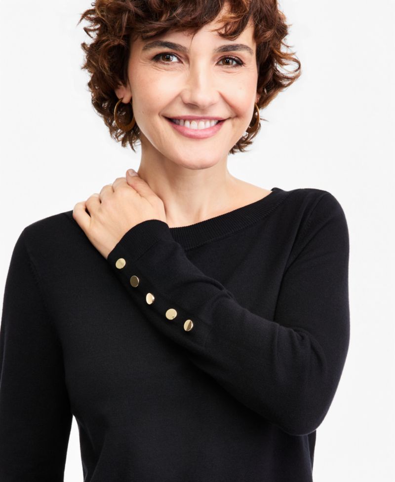 Petite Boat Neck Long-Sleeve Sweater
