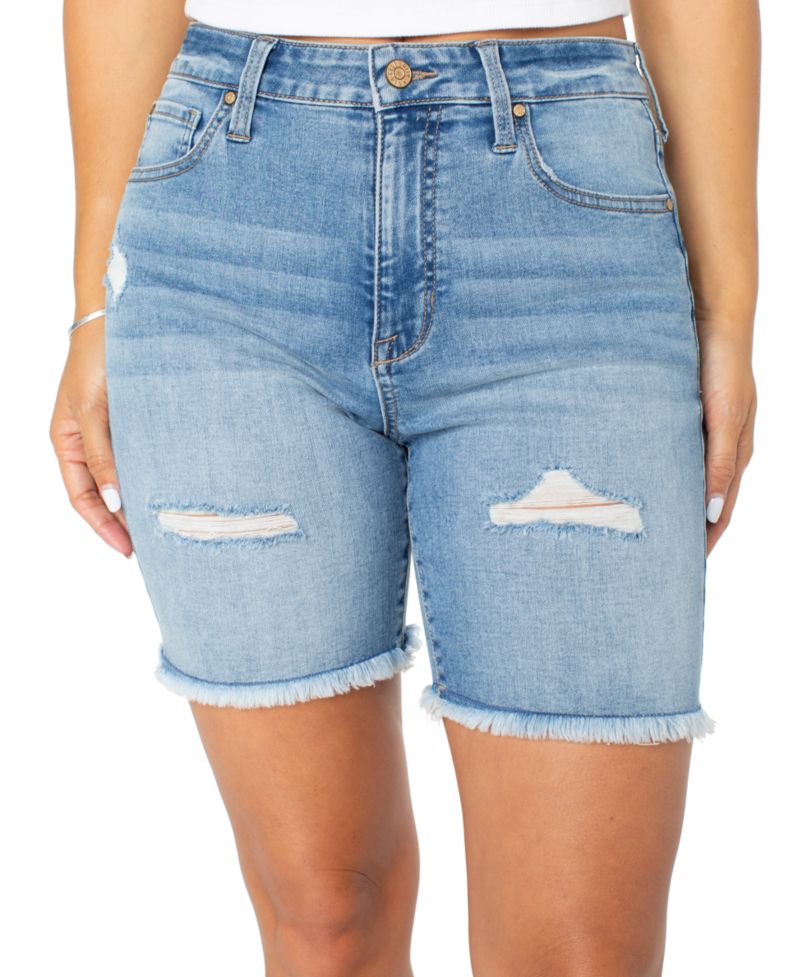 Juniors' High-Rise Bermuda Shorts