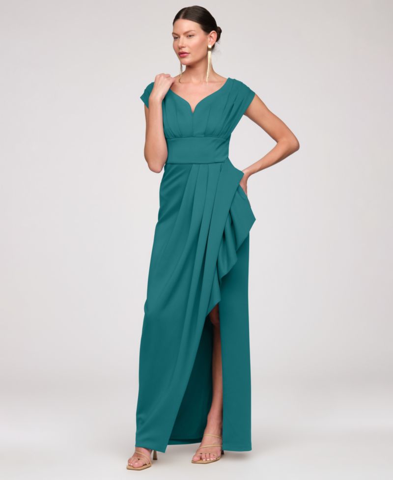 Women's Column V-Neck Gown Dress