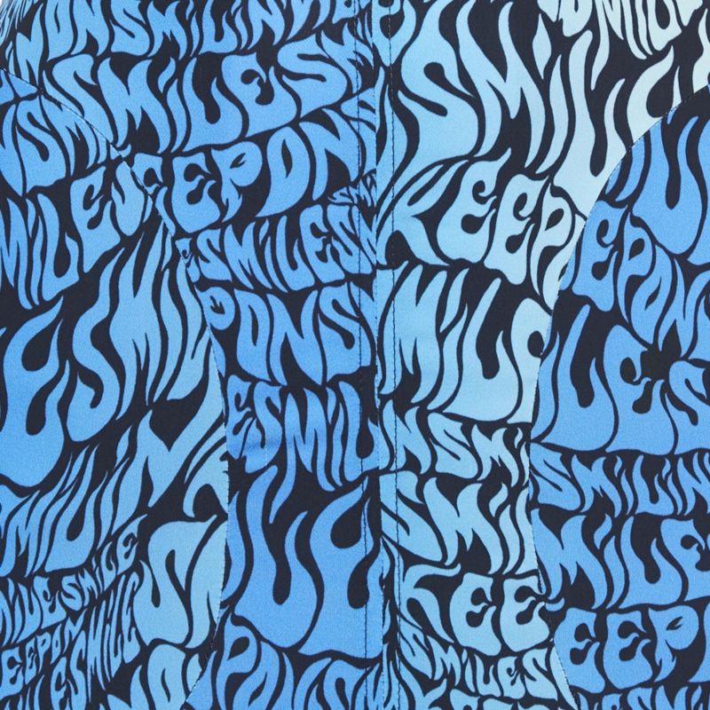 Women's Blue Printed Crepe Midi Skirt