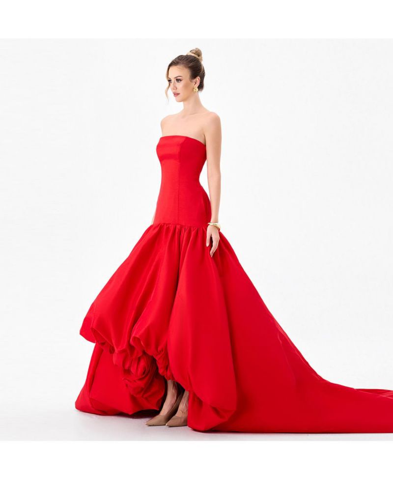 Women's Allegra Strapless Dropped-Waist Balloon-Skirt Gown