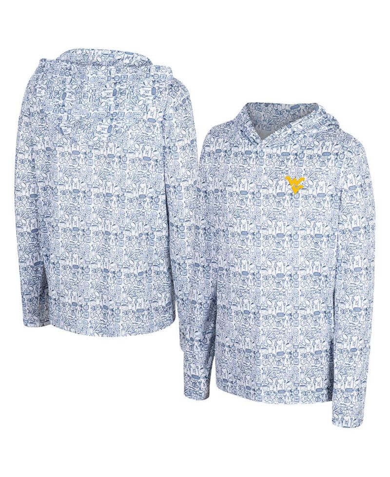 Big Boys and Girls Navy West Virginia Mountaineers All-Over Print Hoodie