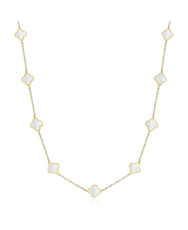 Mini Mother of Pearl Clover Necklace