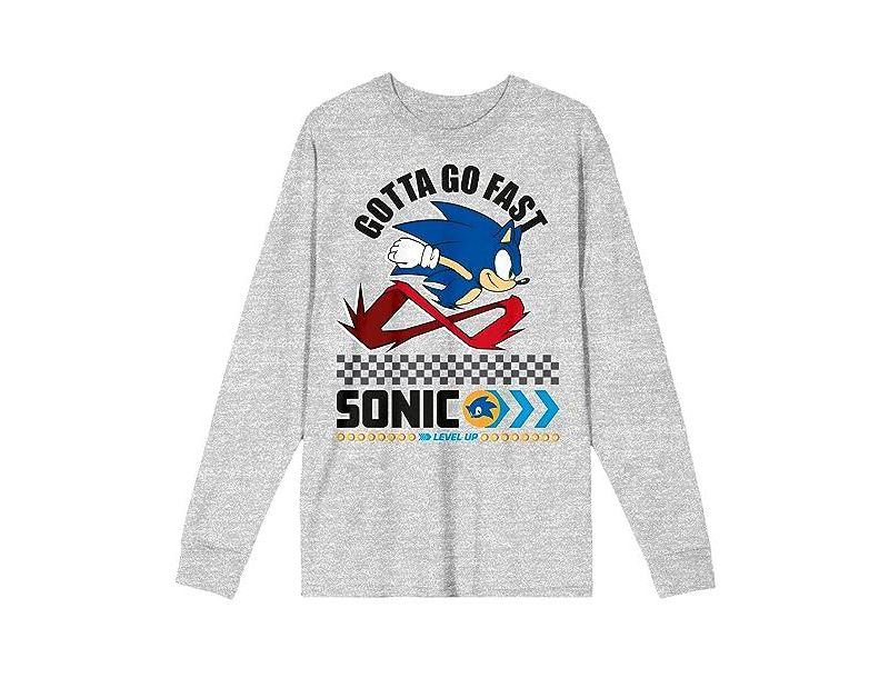 Men's Modern Gotta Go Fast Crew Neck Long Sleeve Athletic Heather Adult Tee-Large