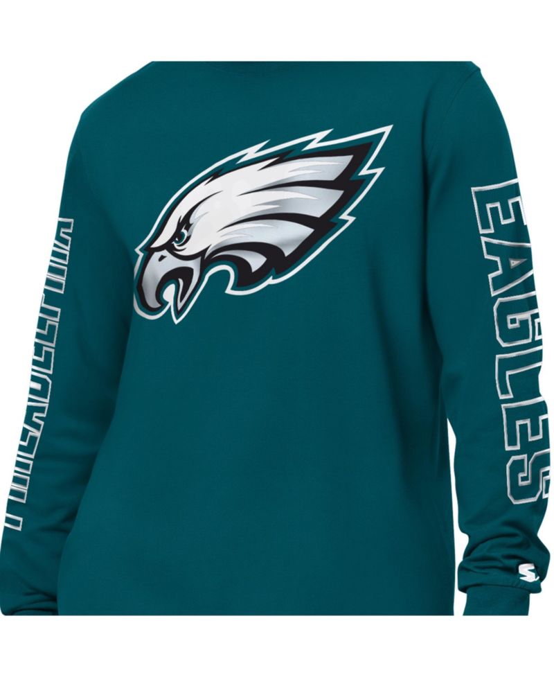 Men's Midnight Green Philadelphia Eagles Clutch Hit II Long-Sleeve T-Shirt