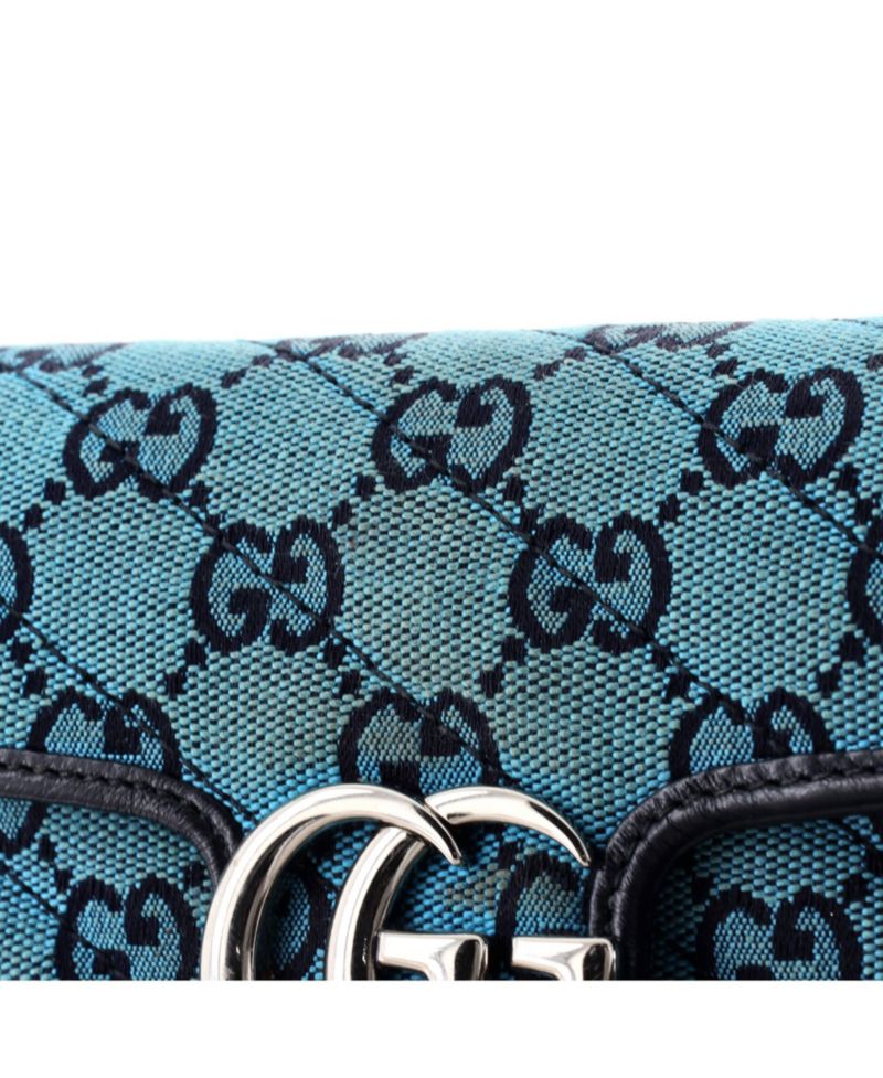 Super Mini GG Marmont Flap Bag Diagonal Quilted GG Canvas