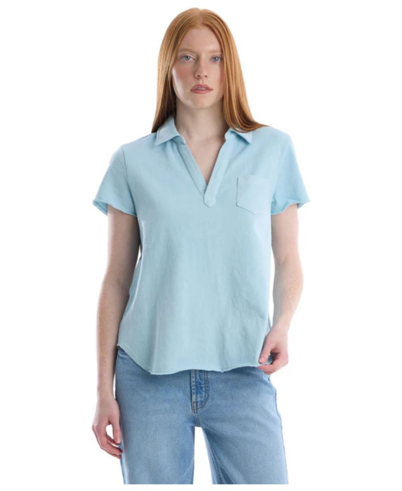 Women's Clothing Chest Pocket Polo Tee