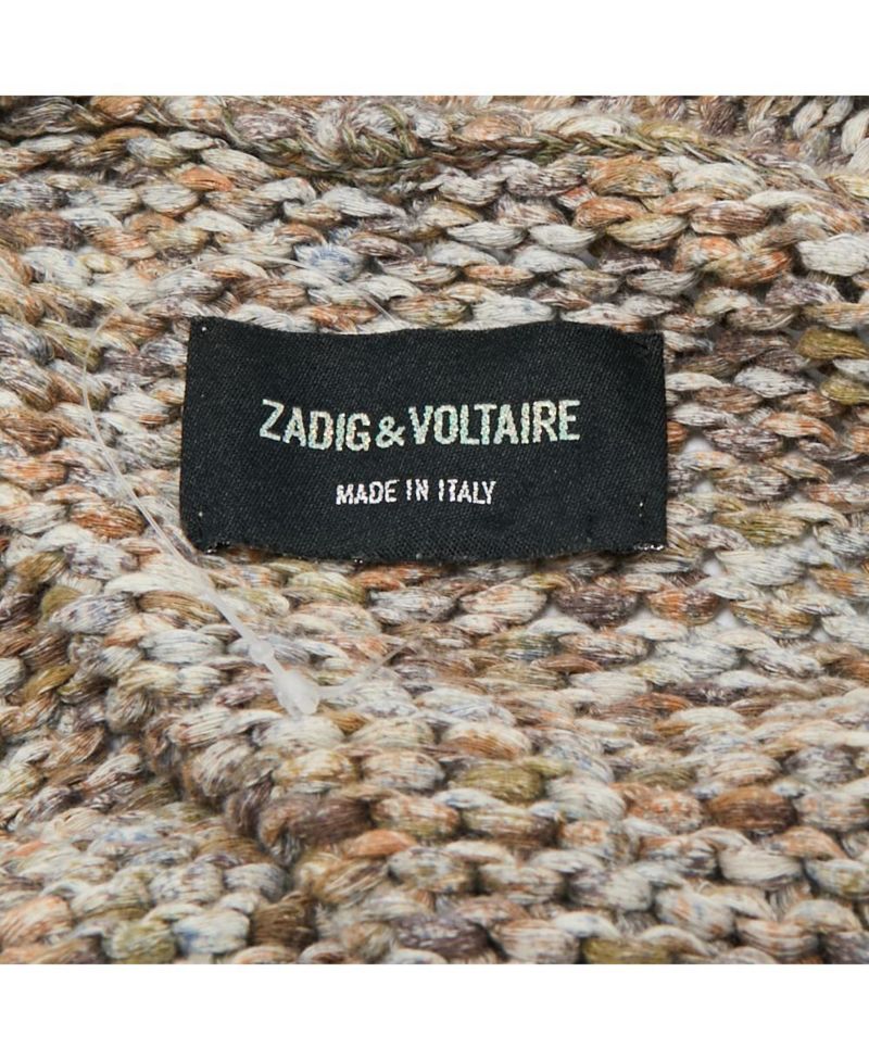 Women's Pre-Owned Zadig and Voltaire Brown Cotton Rib Knit Mia Cardigan