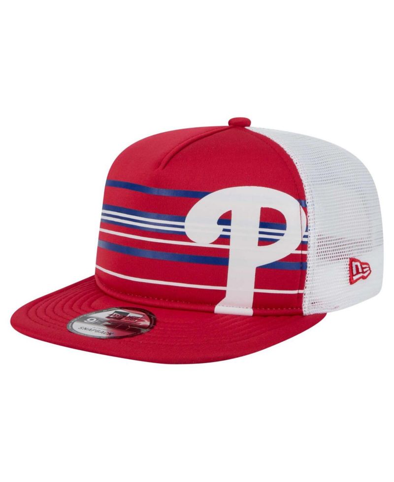 Men's Red Philadelphia Phillies 9FIFTY A-Frame Trucker Snapback Hat