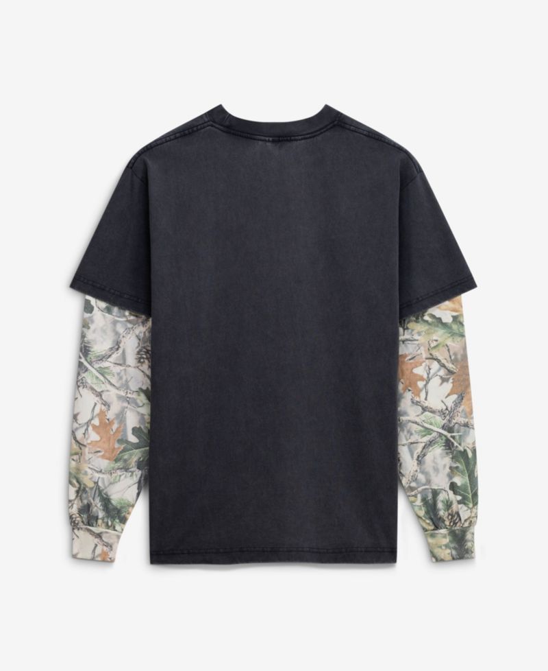 Men's Black/Camo Michigan Wolverines Back Bay Twofer Heavyweight Long Sleeve T-Shirt