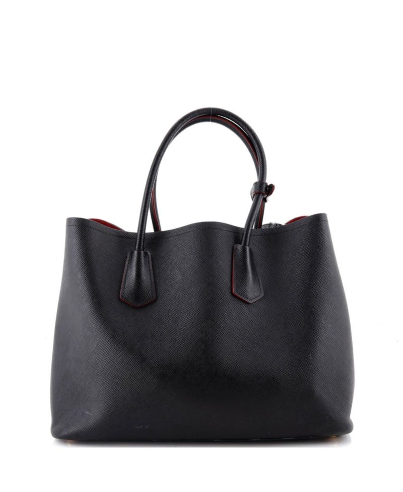 Medium Cuir Double Tote Saffiano Leather