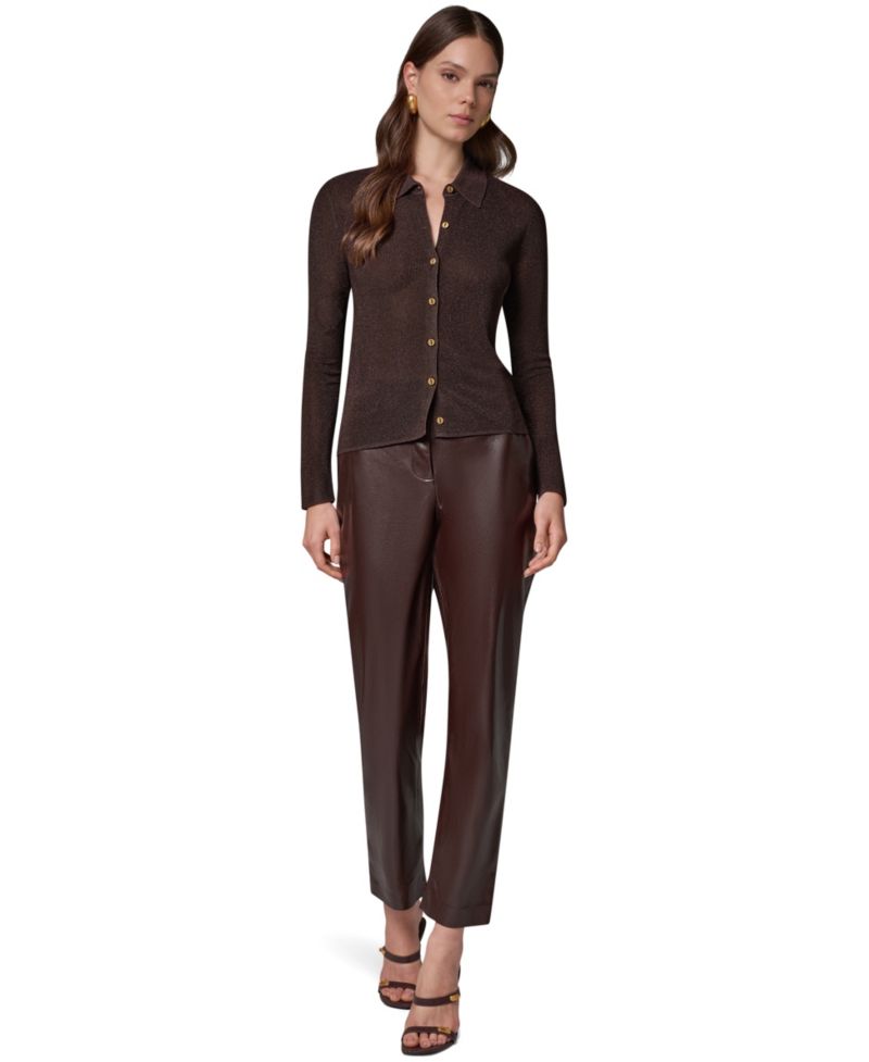 Petite Long-Sleeve Fitted Polo Shirt
