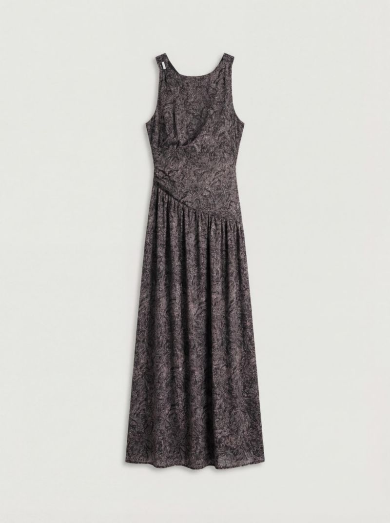 Women's Printed Chiffon Tiered Maxi Dress