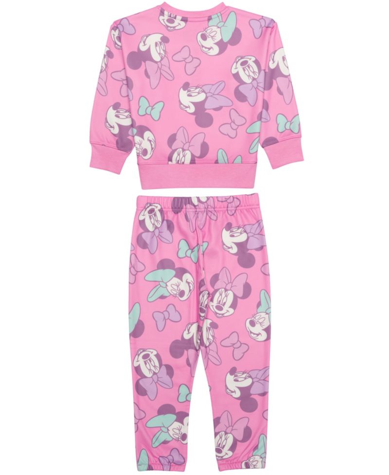 Toddler Girls' 12M-5T Minnie Mouse Print Sweatshirt and Joggers, 2-Piece Set