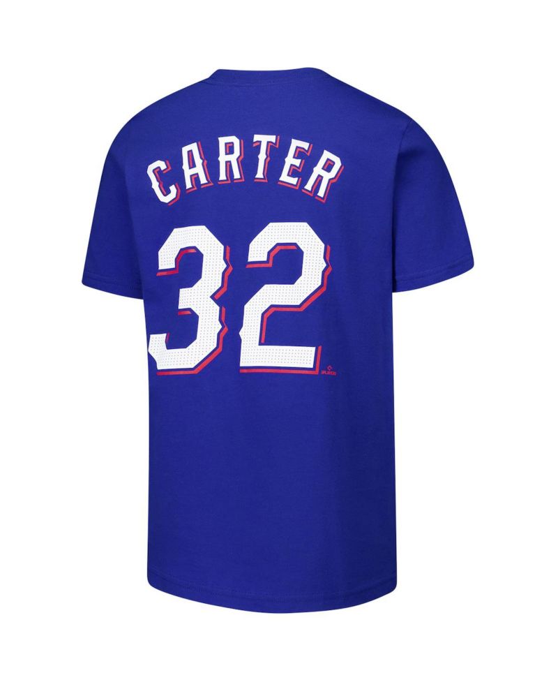 Big Boys and Girls Evan Carter Royal Texas Rangers Name & Number T-Shirt