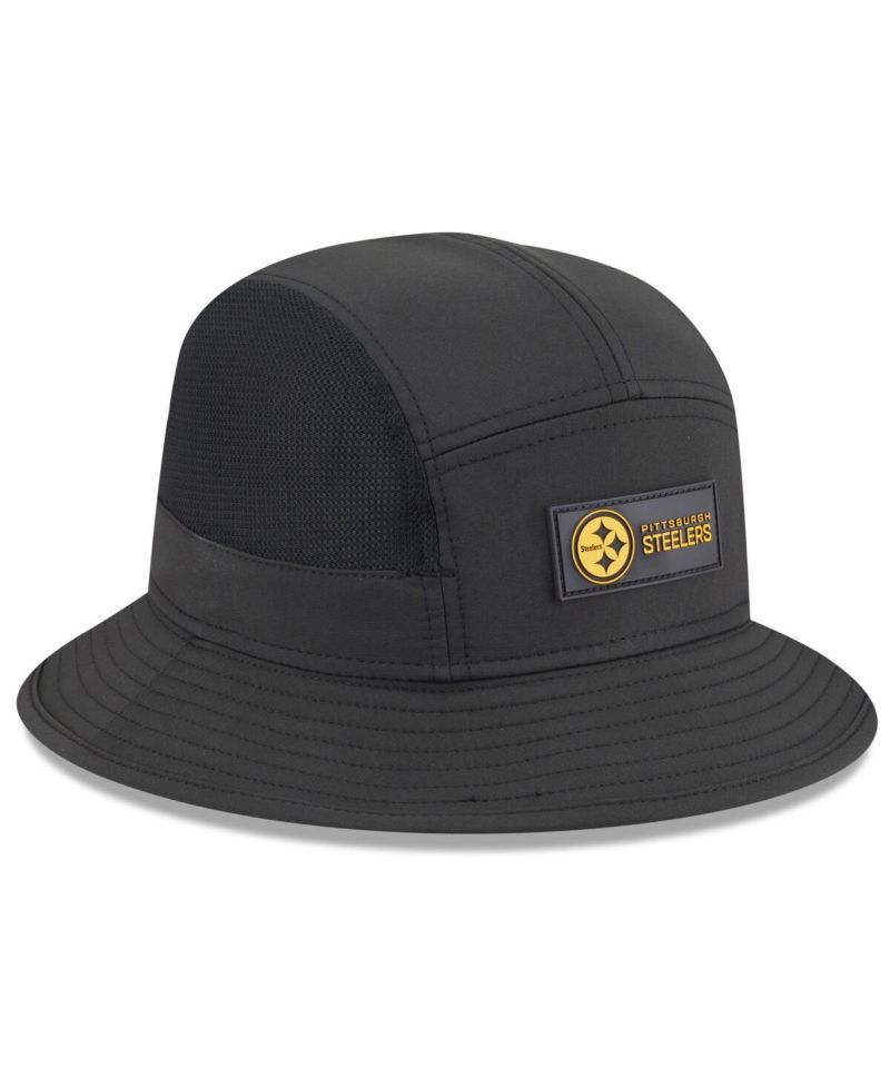 Men's Black Pittsburgh Steelers 2025 Sideline Bucket Hat