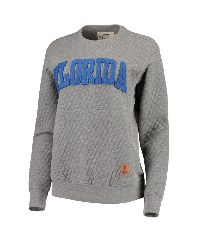 Women's Heather Charcoal Florida Gators Moose Quilted Pullover Sweatshirt