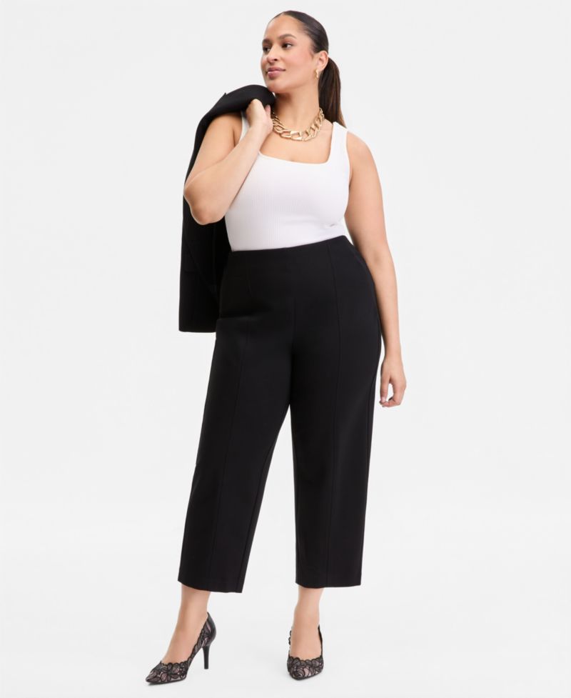 Plus Size High Rise Pull-On Ponte Pants