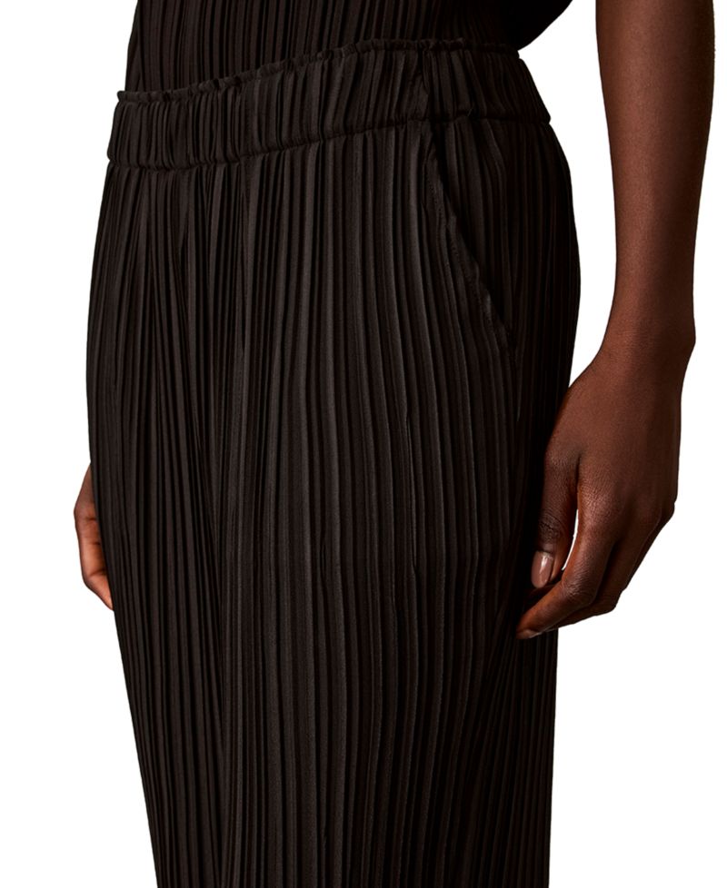 Women's Pull-On Straight-Leg Plisse Pleat Pants