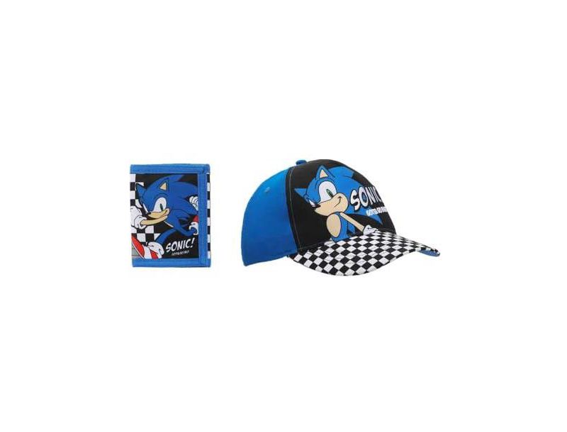 Character and Checkered Patterns 2-Piece Curved Snapback Hat and Bi-Fold Wallet Set