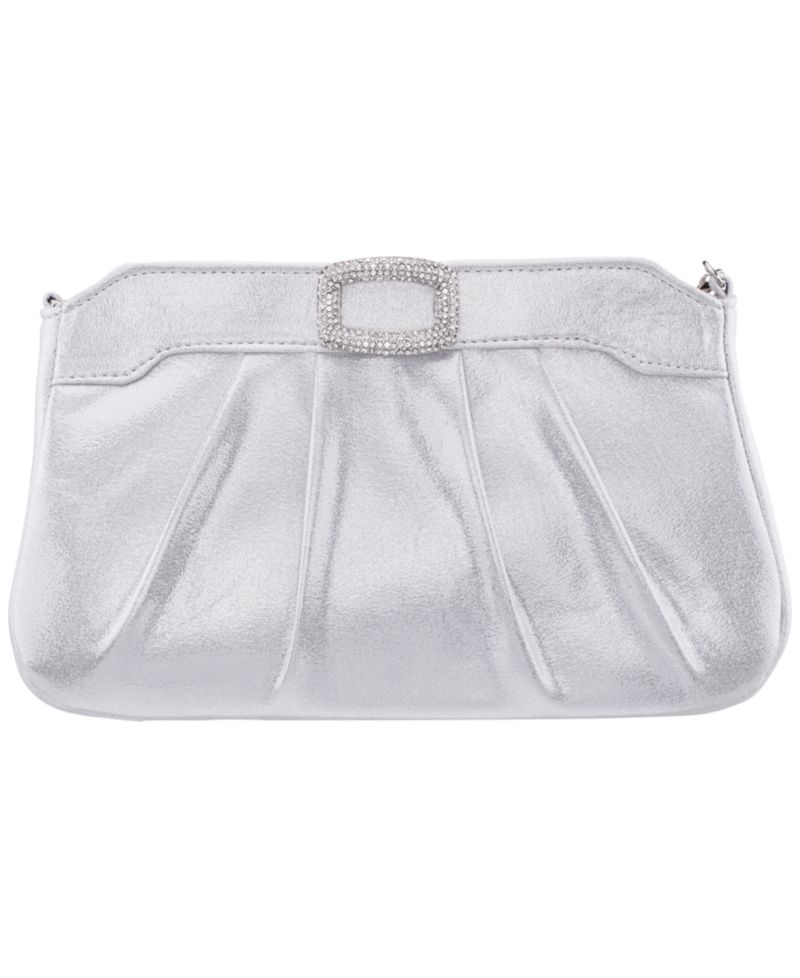 Amy Crystal Buckle Ornament Zip-Top Small Clutch Handbag