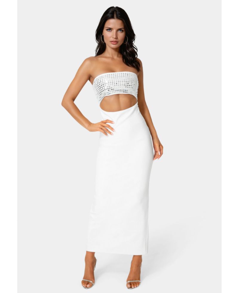 Women's Embellished Strapless Column Dress