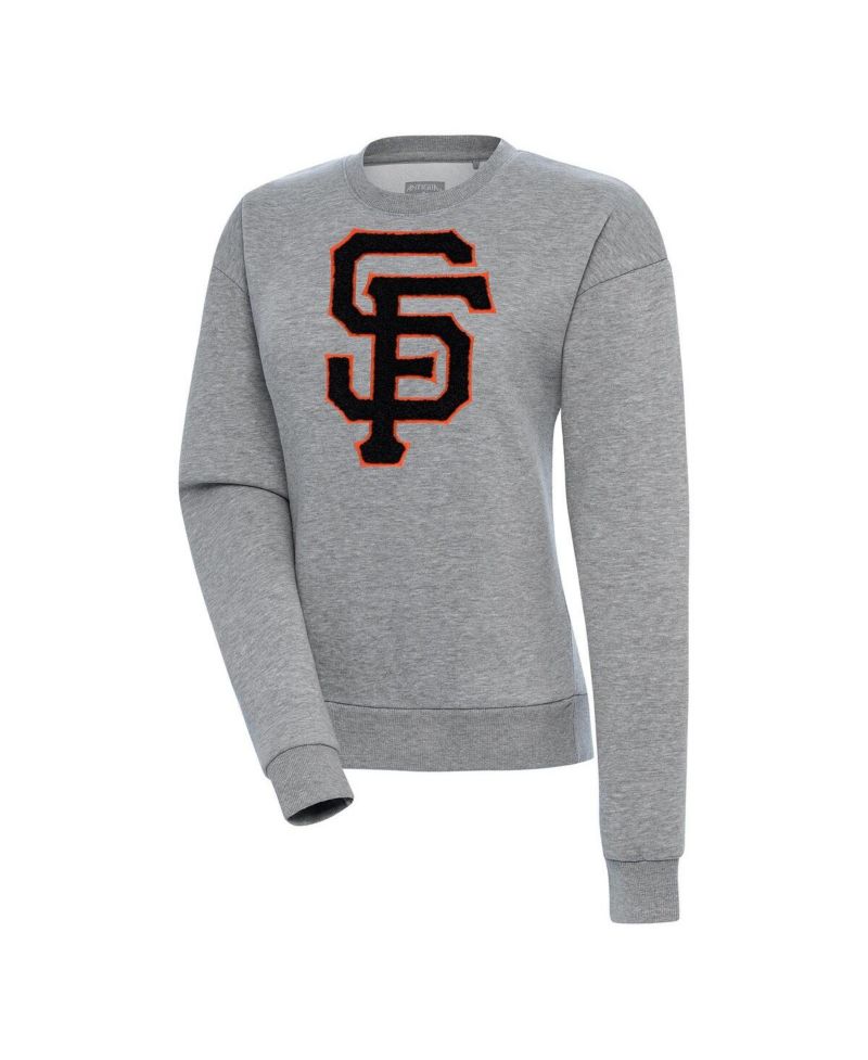 Women's Heather Gray San Francisco Giants Victory Chenille Pullover Sweatshirt